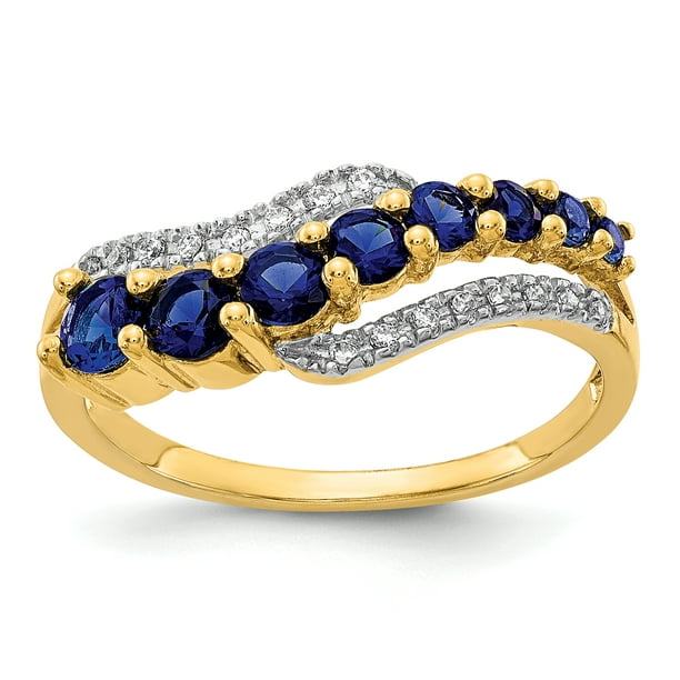 Hot Fashion Rare Women's Black Sapphire Size 9 yellow Rhodium Plated ring 